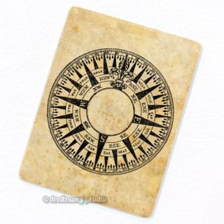 Compass Rose Deco Magnet; Windrose Wind Map Direction North East South