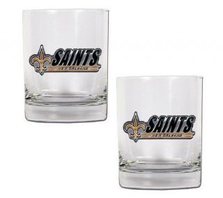 NFL New Orleans Saints Rock Glass   Set of 2   K131547