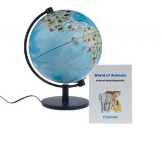 Illuminated 11Animal Globe with Animal Encyclopedia —