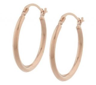 Polished Round Hoop Earrings 14K Gold —