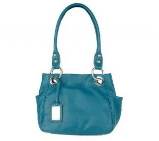 Tignanello Pebble Leather Double Handle Shopper with Ring Hardware