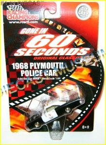 1968 68 Plymouth Police Cop Car Gone in 60 Seconds RC Diecast Very