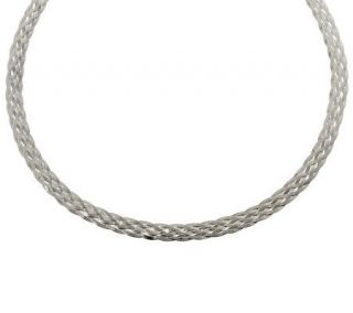 VicenzaSilver Sterling 18 Diamond Cut Woven Necklace —