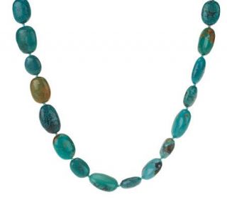 Bold Turquoise Freeform Nugget 20 Necklace with Sterling Toggle Clasp 