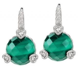 Judith Ripka Sterling Faceted Gemstone Opaque Earrings —