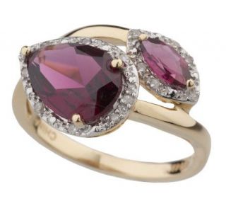 00 ct tw Rose Blush Garnet & Diamond Accent Ring, 14K Gold — 