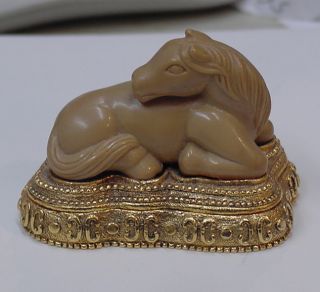 Vtg Corday Toujour Moi Le Cheval Horse Creme Perfume Solid Compact