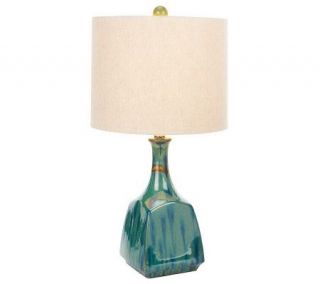HomeReflections 25 inch Ceramic Glaze Lamp with Drum Shade —