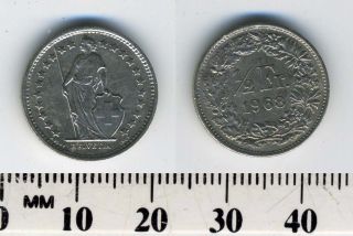  Switzerland 1968 Half Franc Copper Nickel Coin