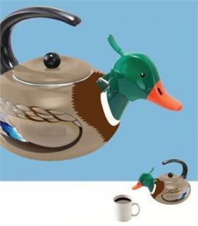 Mallard Duck Enamel Whistling Tea Kettle 3 Quart