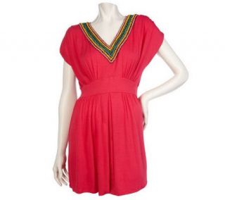 by Marc Bouwer Knit Tunic with Beaded Neckline —