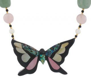 Lee Sands Butterfly 20 Inlay Necklace —