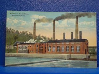  the back of this postcard title west penn power plant connellsville pa