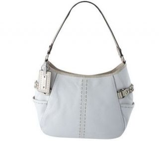 Tignanello Pebble Leather Zip Top Hobo Bag with Braided Accents