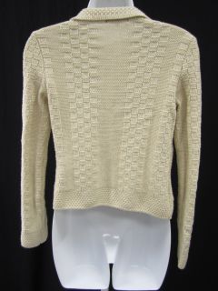 you are bidding on a corinne sarrut beige knit long sleeve sweater