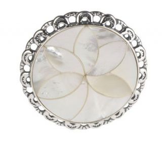 Smithsonian Floral Design Mother of Pearl Inlay Sterling Enhancer 