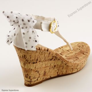 New Womens Stylish Cork Wedge Platform Thong Sandals Size