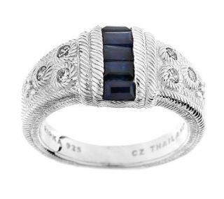 Judith Ripka Estate Pia 1/2ct Gemstone & Diamonique Textured Ring 