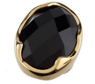 Veronese 18K Clad Bold Faceted Oval Gemstone Ring —