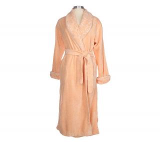 Stan Herman Chenille Wrap Robe with Scroll Embroidery —