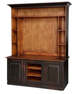 Primitive Entertainment Center Armoire TV LCD Stand Cabinet Country