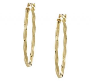 EternaGold Oval Twist Design Hoop Earrings 14K Gold —