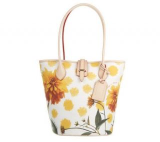 Dooney & Bourke Fabric North/South Cindy Tote w/Leather Trim