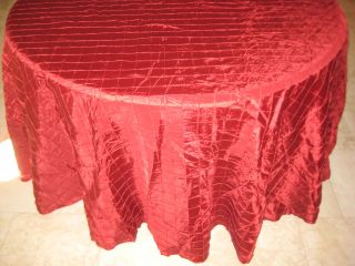 Apple Red Pintuck 120 in Round Tablecloths Wedding
