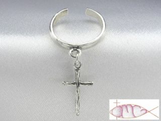 Size reference for the Sterling Silver OLD RUGGED CROSS Toe Ring