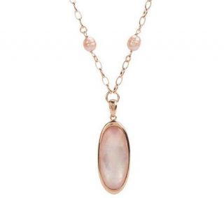 Honora Cultured FreshwaterPearl 36 Bronze Station Necklace —