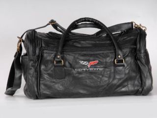 Corvette C6 Black Lambskin Leather Road Trip Bag New