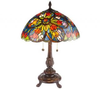 Royal Palace Handcrafted Spring Tulips 26 Table Lamp —