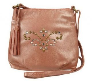 Fiore by Isabella Fiore Bijoux Leather Crossbody with Stud Detail 