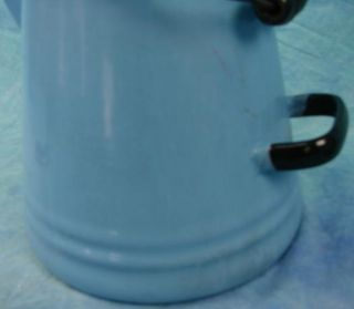  Blue Enamelware Tea Pot Lot Kettle Camping Cook Coffee Vintage Pair
