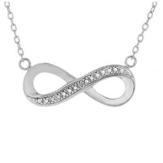 925 Sterling Silver Diamond Accent Infinity Necklace