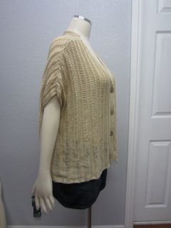 NWT Costa Blanca Beige Knit Dolman Sleeves Loose Fit Cables Cardigan