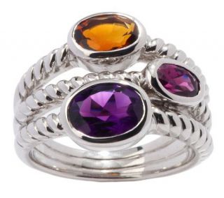 00 ct tw Multi Oval Gemstone Sterling Ring —