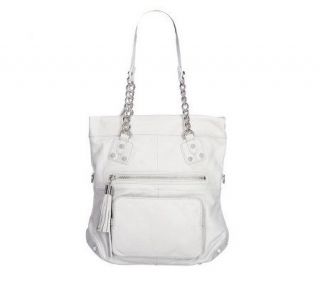 DASH by Kardashian Pebble Leather Handbag with Chain Handle — 