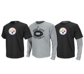 NFL Pittsburgh Steelers Short & Long Sleeve Thermal Shirt Set