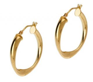 EternaGold Polished Curved Design Hoop Earrings 14K Gold —