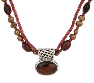 Lori Bonn Artisan Crafted Sterling 18 Multi Gemstone Bead Necklace