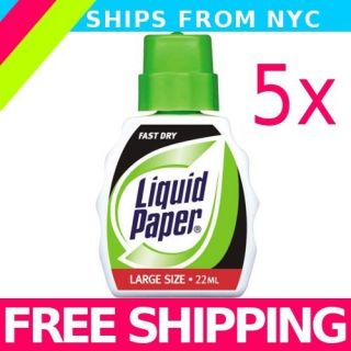  Out Liquid Paper Fast Dry Correction Fluid 5 Bottles White Out