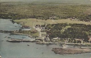 Postcard 1943 Sebasco Lodge Cottages Lighthouse Golf Course