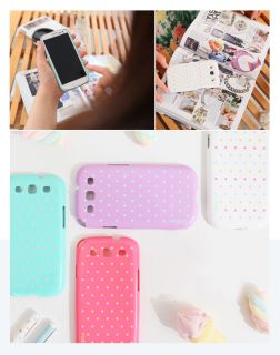 Pink Mobc Galaxy S3 s III Color Pop Cotton Candy Polka Dot Hard Slim