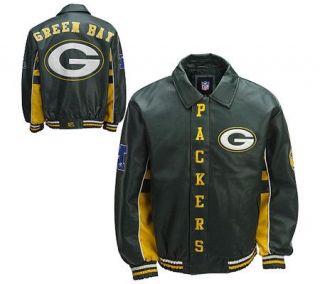 NFL Green Bay Packers Faux Leather Jacket —