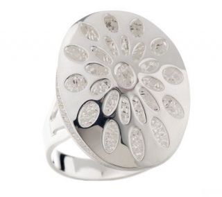 As Is Arte d Argento Sterling Oval Diamond Cut Design Ring   J144447