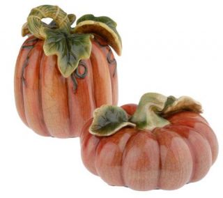 Set of 2 Decorative Ceramic Pumpkins by Valerie —