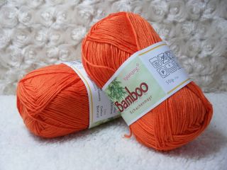  50g Skeins Natural Bamboo Cotton Knitting Yarn Lot;Sport;100g;Orange 8