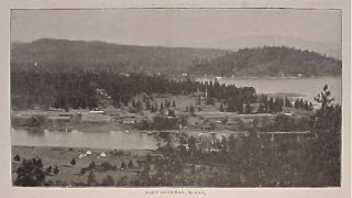 Original 1895 Fort Sherman Coeur DAlene ID Idaho Early Birds Eye