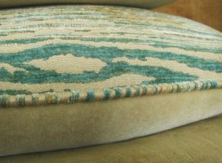 Old World Weavers Chenille Velvet Custom Designer Throw Pillows Pair